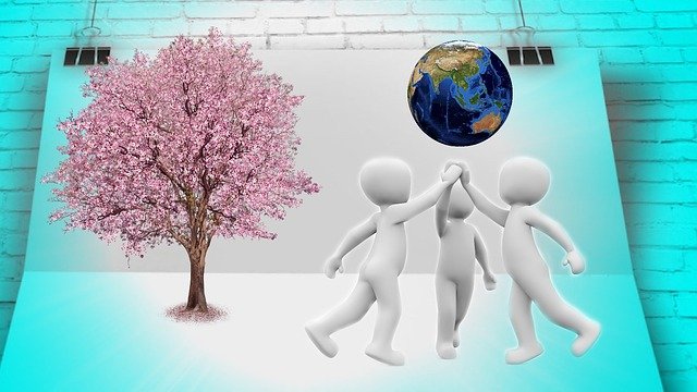 Image arbre avec enfants jouant